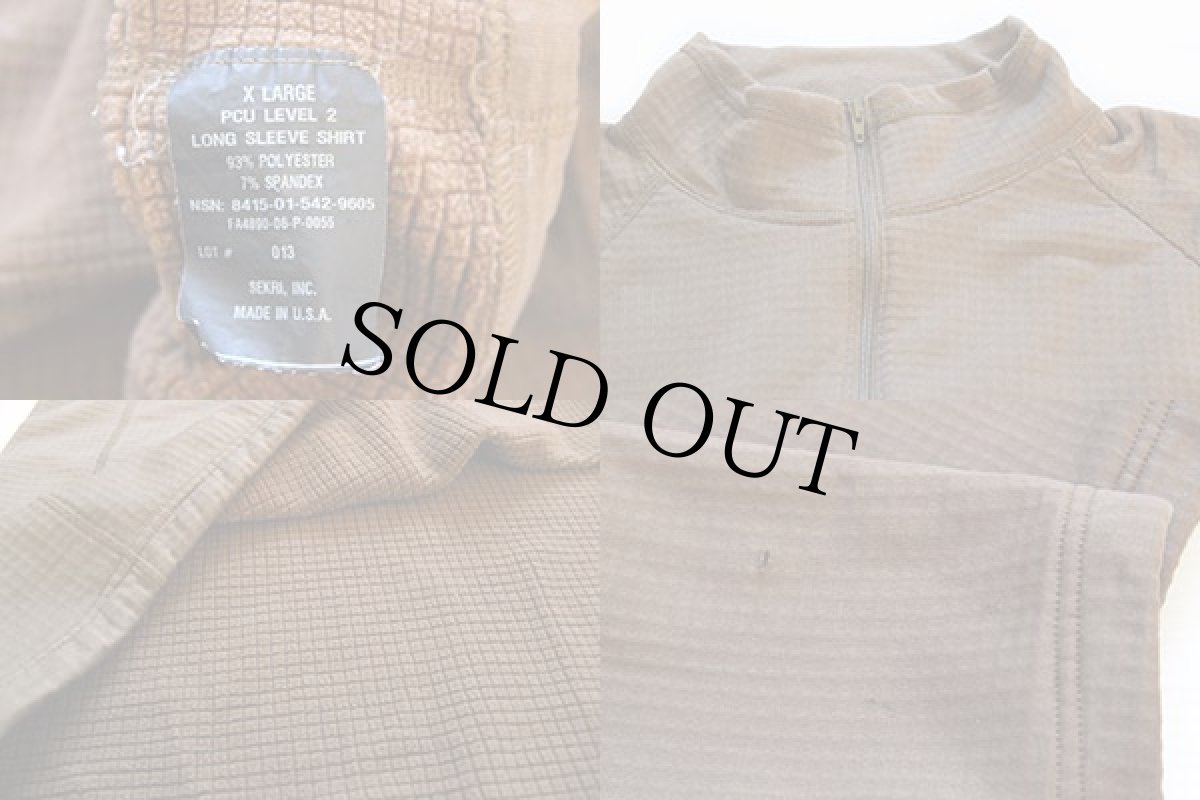 画像3: USA製 米軍 PCU LEVEL2 グリッドフリースシャツ コヨーテブラウン XL (3)