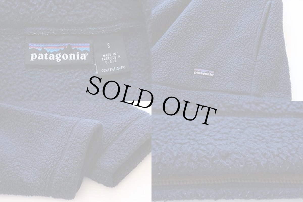 画像3: 90s USA製 patagoniaパタゴニア ハーフジップ プルオーバー フリースジャケット 紺 S★雪なしタグ (3)