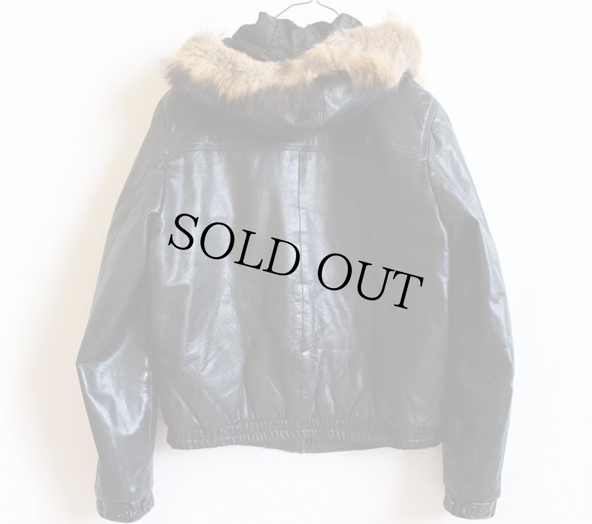 画像2: 80s Berman's 中綿入り リアルファー レザーパーカー 黒 (2)