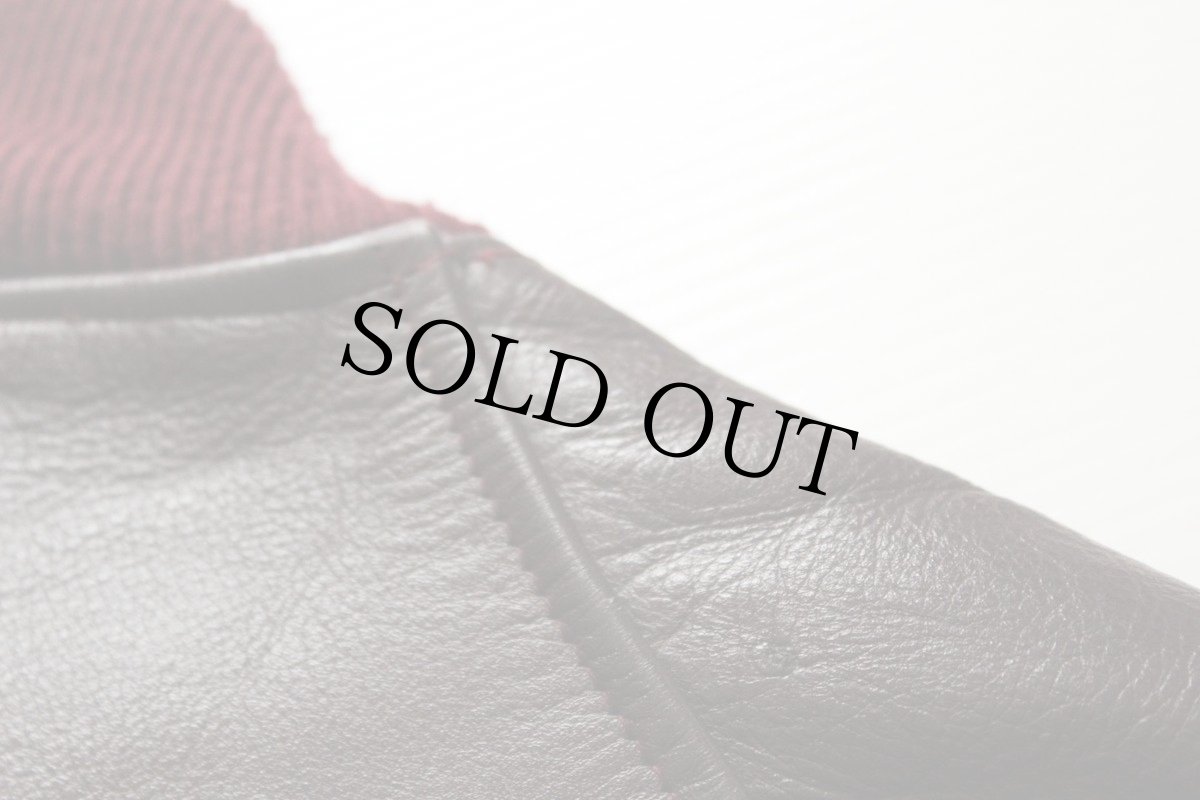 画像5: 60s UNKNOWN ライン入り オールレザー スタジャン バーガンディ 40 (5)