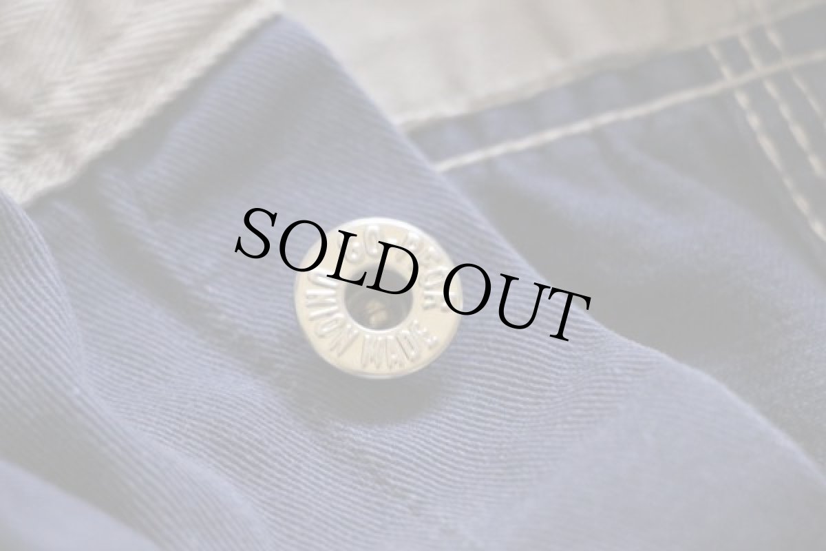 画像5: 50s GO-PFOR ツートン HBT ヘリンボーンツイル×コットンツイル オールインワン グレー×ナス紺 40★つなぎ (5)