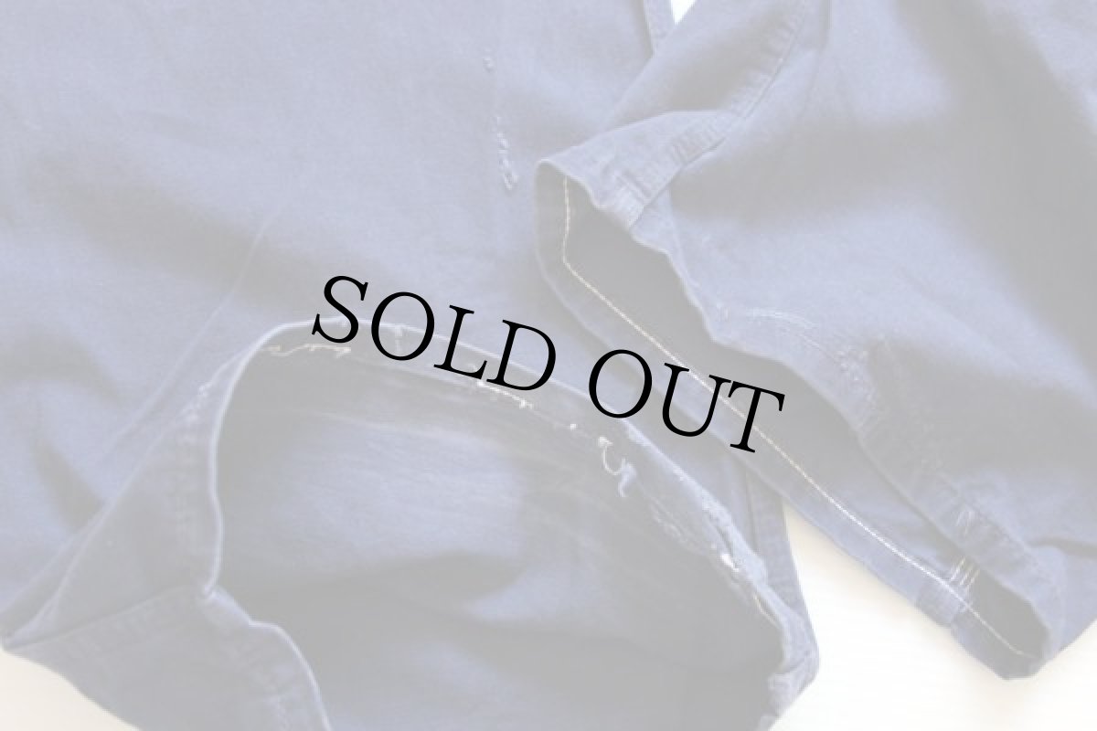 画像9: 50s GO-PFOR ツートン HBT ヘリンボーンツイル×コットンツイル オールインワン グレー×ナス紺 40★つなぎ (9)