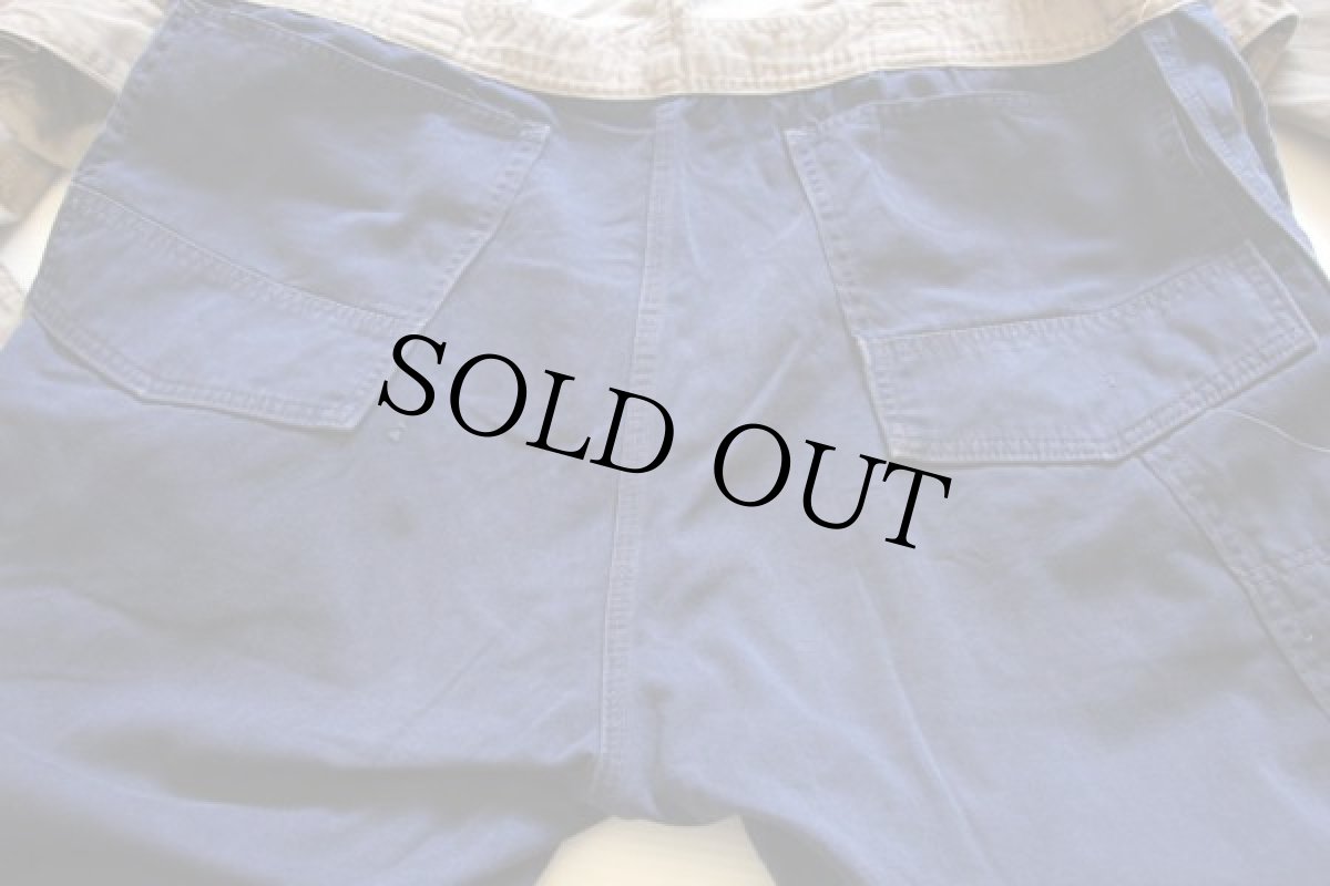 画像7: 50s GO-PFOR ツートン HBT ヘリンボーンツイル×コットンツイル オールインワン グレー×ナス紺 40★つなぎ (7)