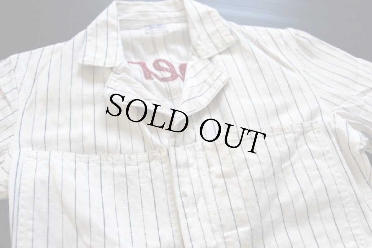 画像4: 50s Leeリー チェーン刺繍 HBTストライプヘリンボーンxヒッコリー オールインワン 34★つなぎ (4)