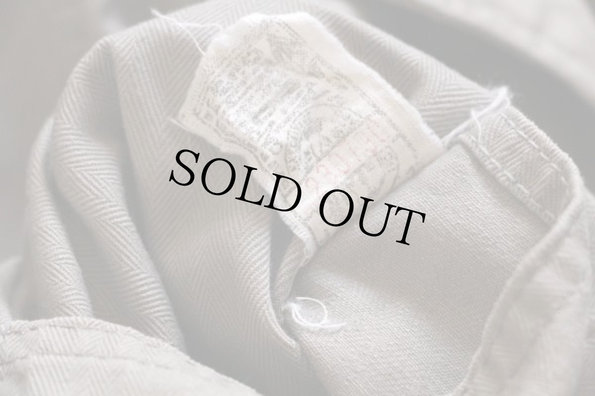 画像6: 50s GO-PFOR ツートン HBT ヘリンボーンツイル×コットンツイル オールインワン グレー×ナス紺 40★つなぎ (6)