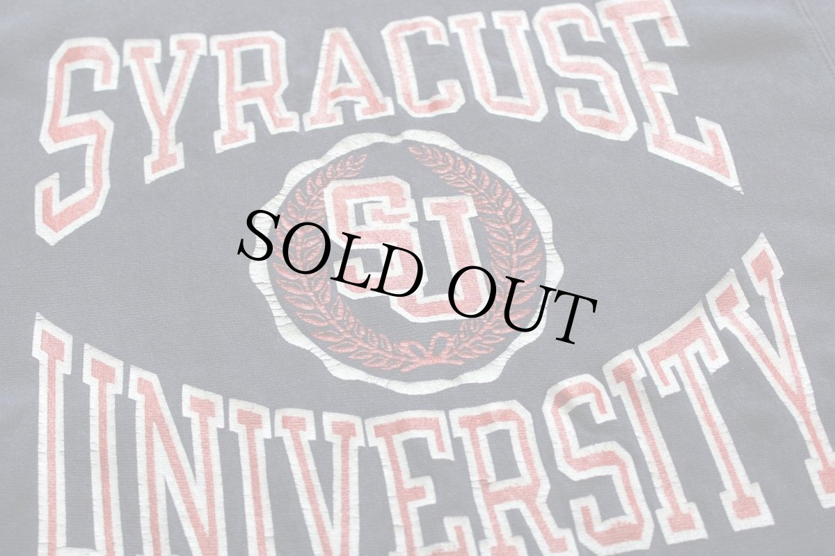 画像2: 80s USA製 Championチャンピオン SYRACUSE UNIVERSITY リバースウィーブ スウェット 紺 L (2)