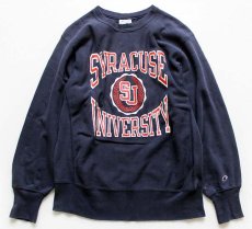 画像1: 80s USA製 Championチャンピオン SYRACUSE UNIVERSITY リバースウィーブ スウェット 紺 L (1)