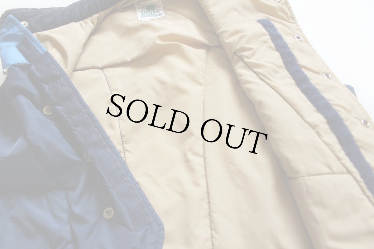 画像6: 70s SIERRA DESIGNSシエラデザイン ツートン ヨーク切り替え ナイロン 中綿ベスト 紺×青 S (6)