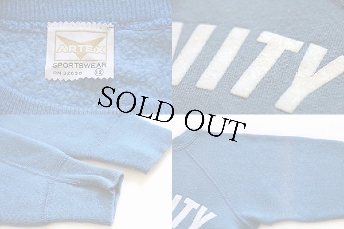 画像3: 60s ARTEX NATIVITY BVM フロッキープリント コットン スウェット 青 キッズ12 (3)