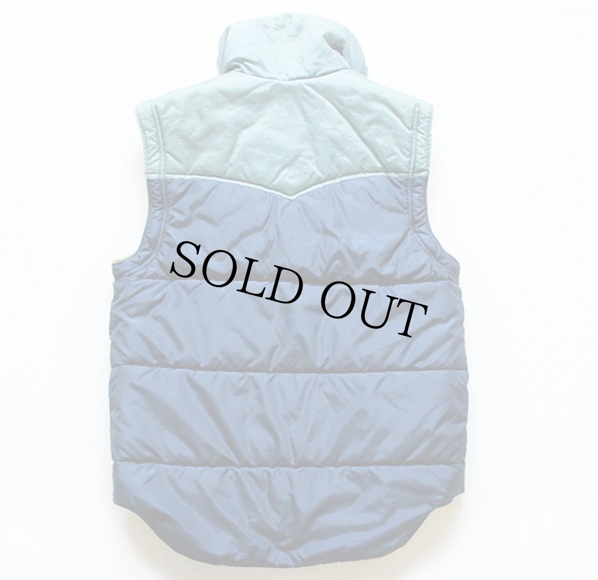 画像2: 80s Powderhorn Mountaineeringパウダーホーン ツートン ヨーク切り替え 中綿ベスト 紺×ブルーグレー S (2)