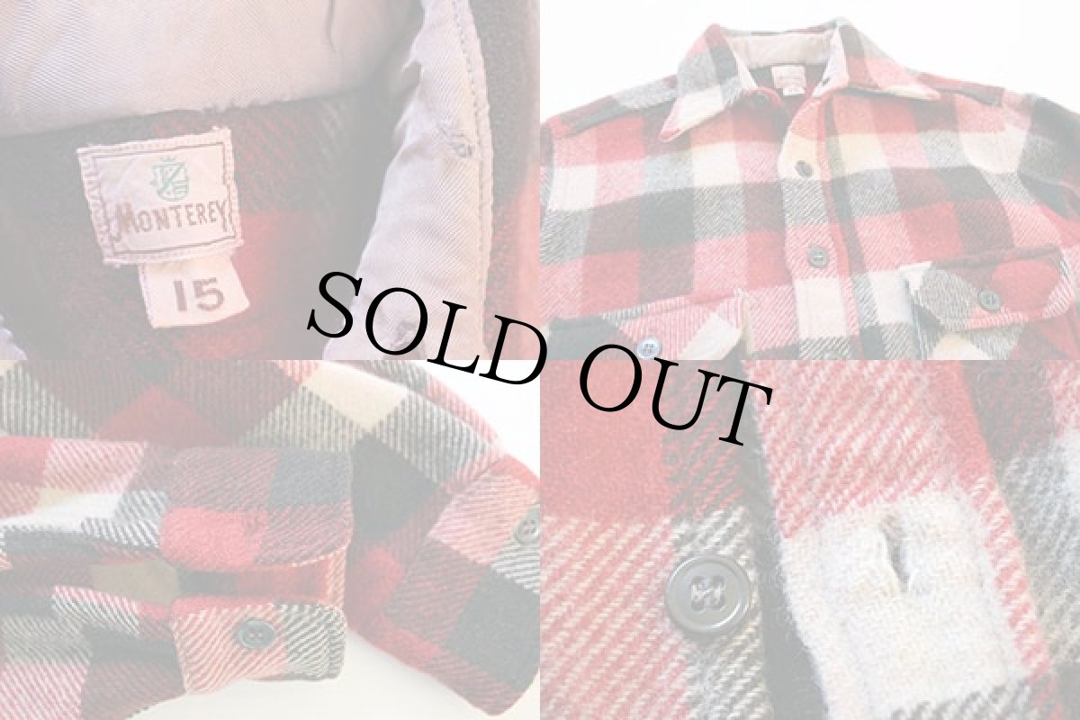 画像3: 50s MONTEREY チェック マチ付き ウールシャツ 15 (3)