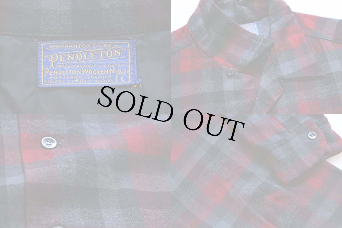 画像3: 50s PENDLETONペンドルトン チェック ウール オープンカラーシャツ L (3)