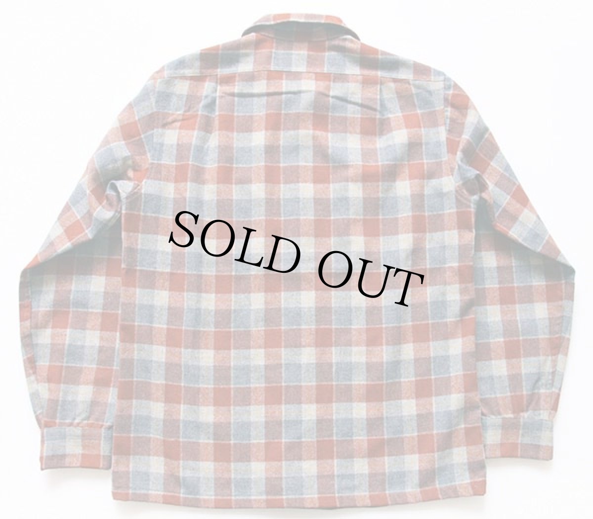 画像2: 70s USA製 PENDLETONペンドルトン チェック ウール オープンカラーシャツ M (2)