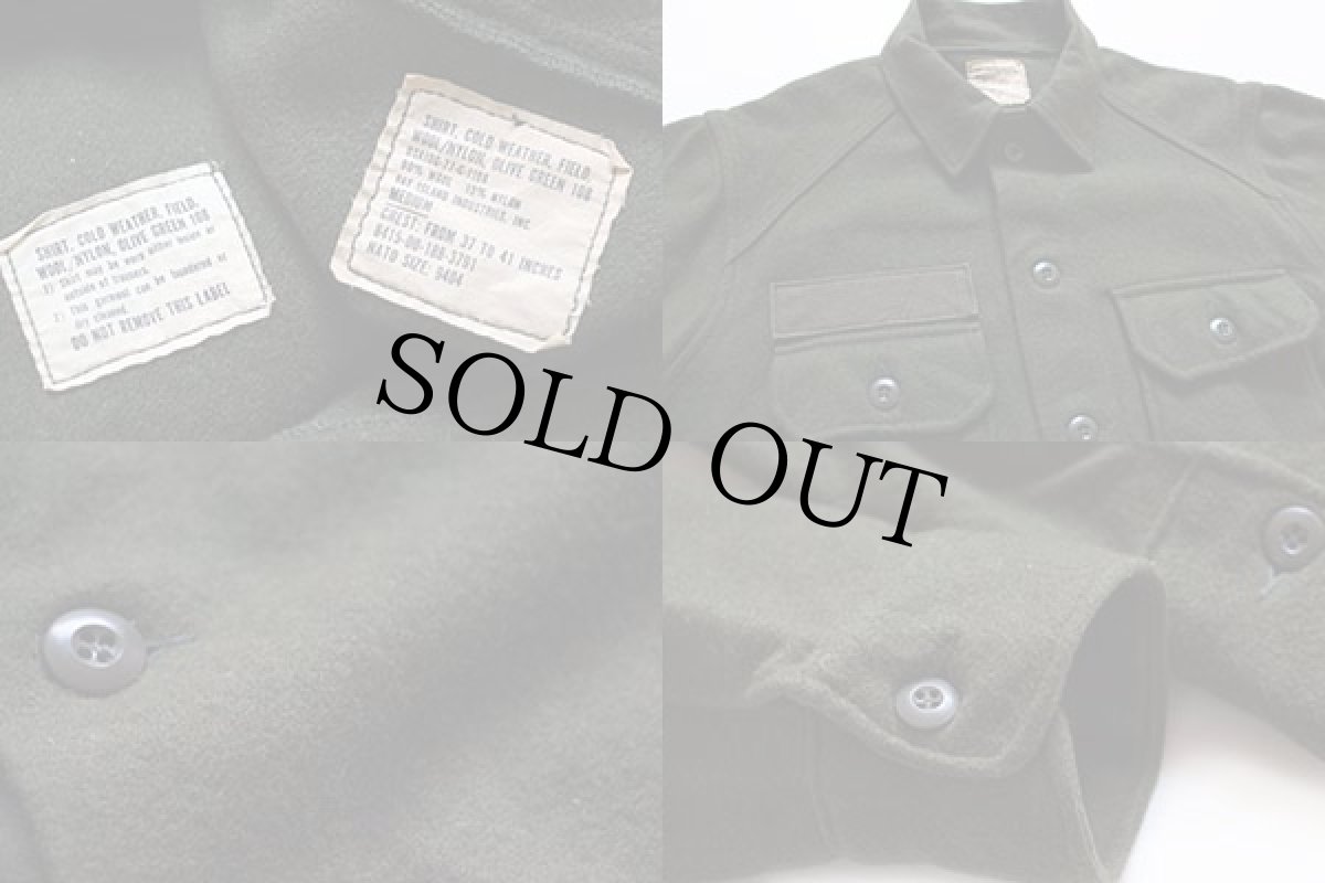 画像3: 70s 米軍 U.S.ARMY ウールシャツ オリーブグリーン M (3)