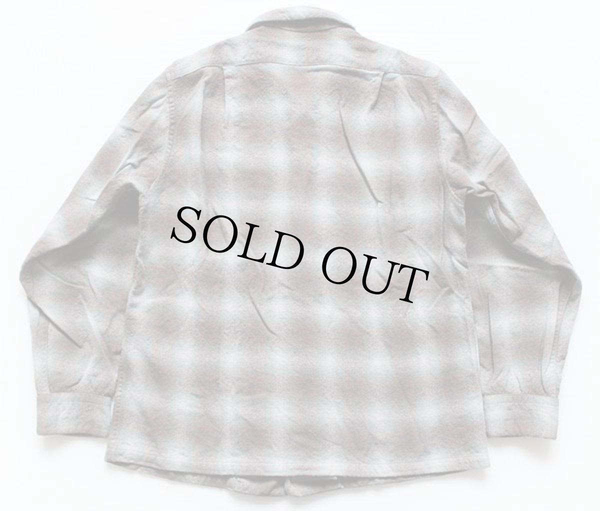 画像2: 50s PENDLETONペンドルトン オンブレチェック ウール オープンカラーシャツ M (2)