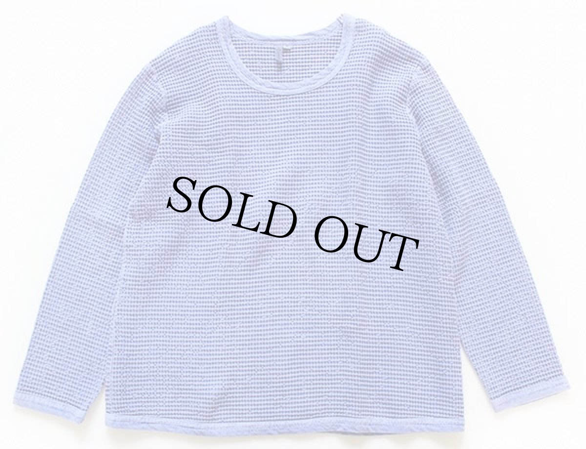 画像2: USA製 FOCUS コットン ワッフル カットソー 後染め 薄紫 M (2)