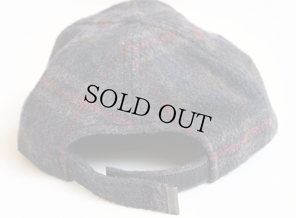 画像2: 90s USA製 チェック ウール×オイルドコットン キャップ (2)