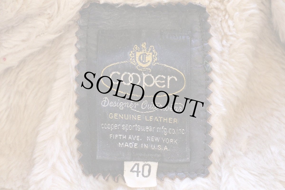 画像4: 70s USA製 COOPERクーパー ボアライナー G-1タイプ フライト レザージャケット 焦げ茶 40 (4)