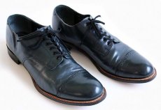 画像1: 80s STACY ADAMSステイシーアダムス MADISON ストレートチップ レザーシューズ 紺 10D★革靴 (1)