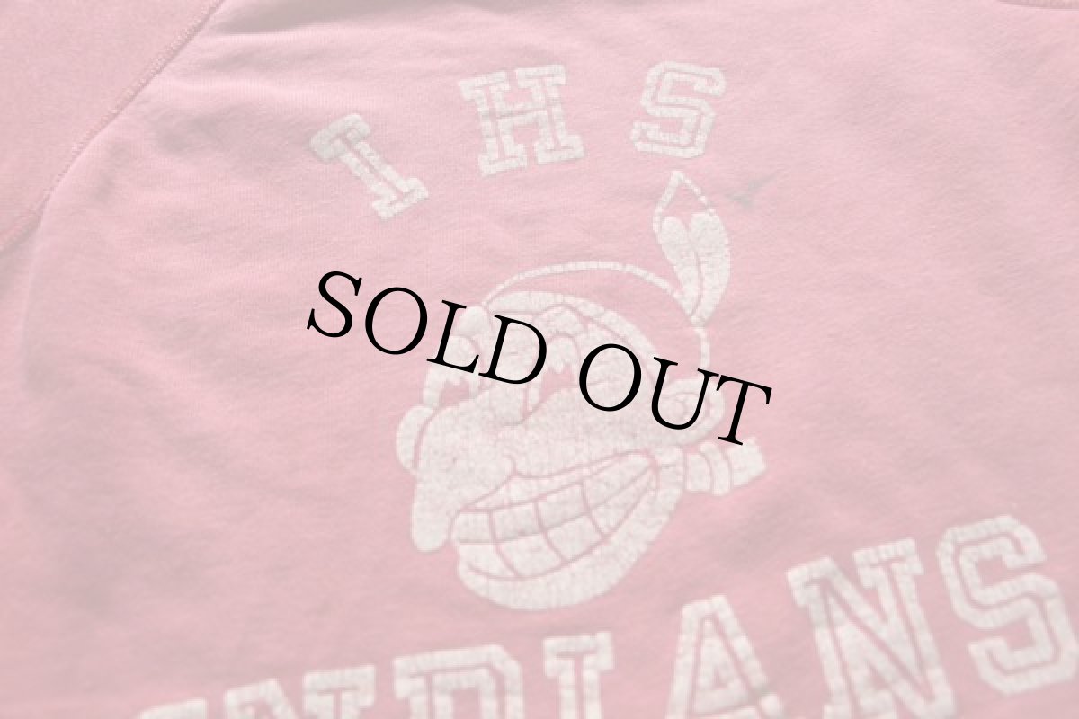 画像3: 60s IHS INDIANS インディアン コットン スウェット 赤 フェード (3)