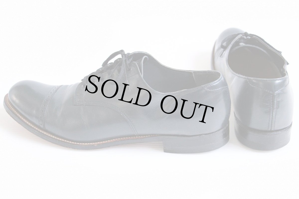 画像2: 80s STACY ADAMSステイシーアダムス MADISON ストレートチップ レザーシューズ 紺 10D★革靴 (2)