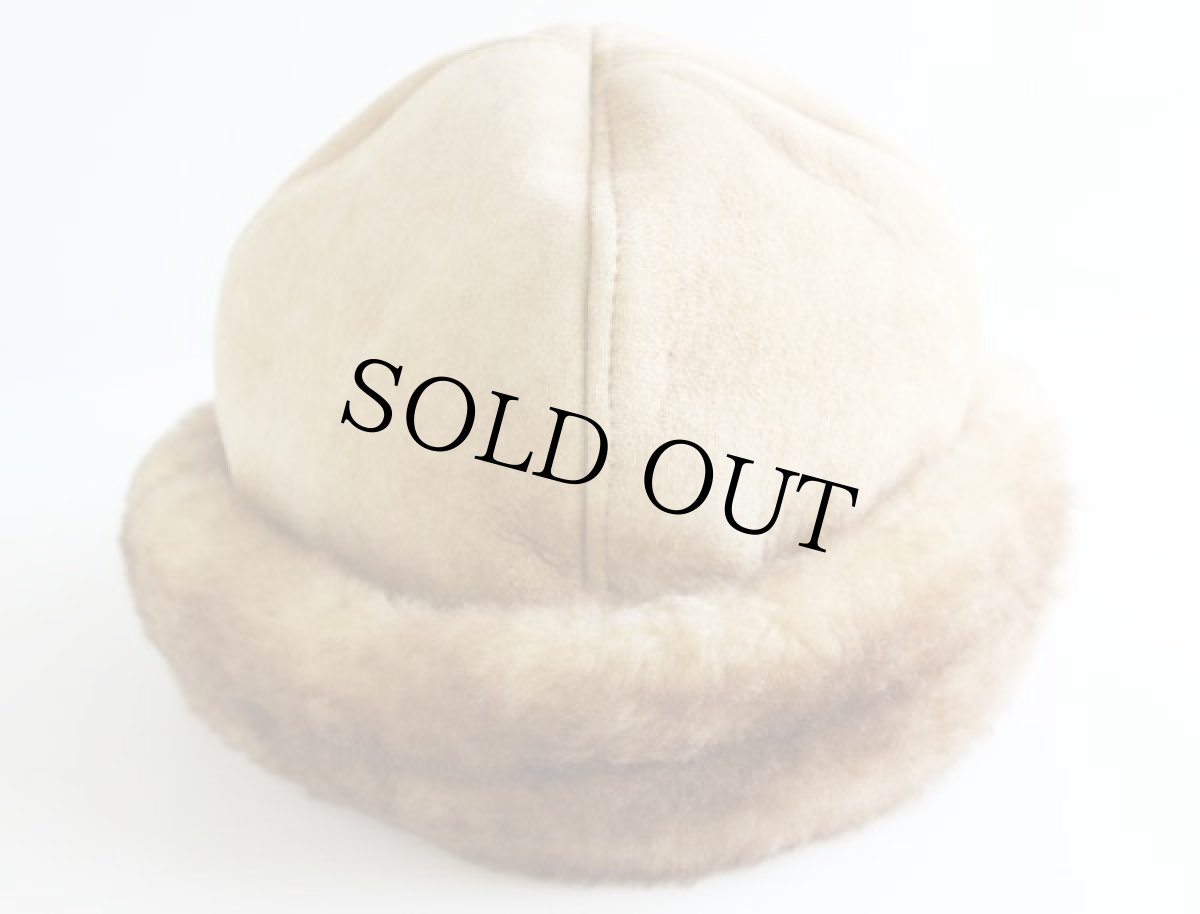 画像2: USA製 BICK シープスキン リアル ムートンキャップ 薄茶 M★エスキモー (2)