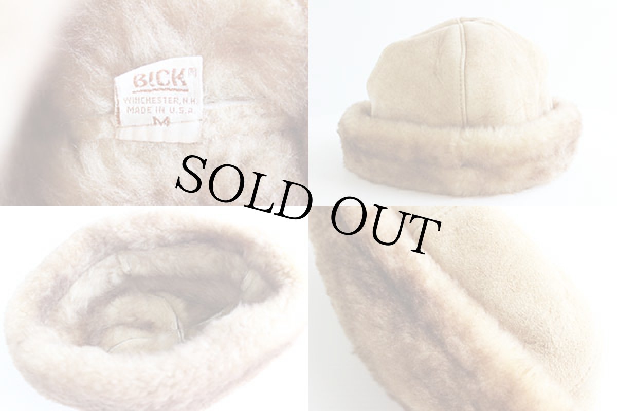 画像3: USA製 BICK シープスキン リアル ムートンキャップ 薄茶 M★エスキモー (3)
