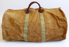 画像2: 60s L.L.Bean 筆記体タグ レザーハンドル キャンバス ダッフルバッグ カーキ (2)