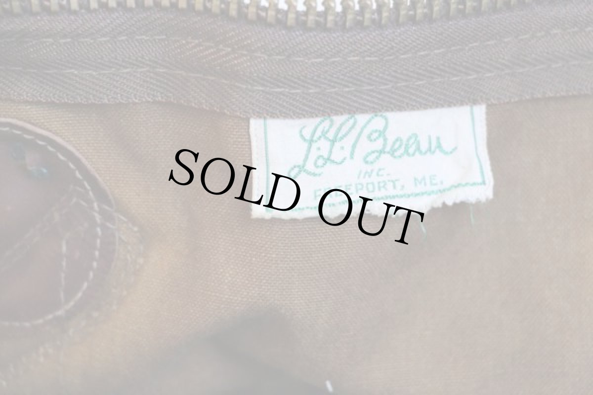 画像4: 60s L.L.Bean 筆記体タグ レザーハンドル キャンバス ダッフルバッグ カーキ (4)