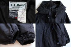 画像3: 90s USA製 L.L.Bean Thinsulate 中綿入り ナイロン アノラックパーカー 黒 M (3)