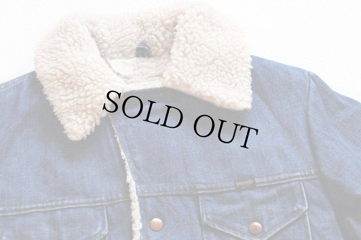 画像3: 80s USA製 Wranglerラングラー ボアライナー デニム ランチコート M (3)