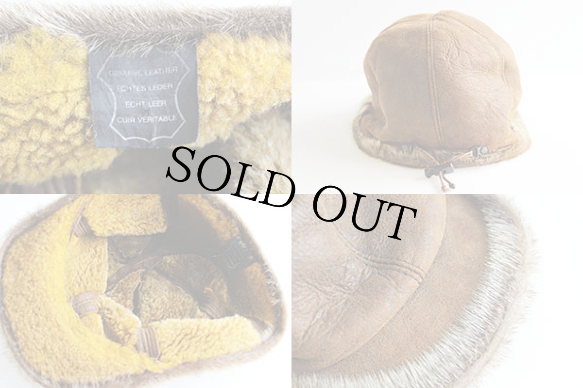 画像3: UNKNOWN シープスキン キャップ 茶 (3)