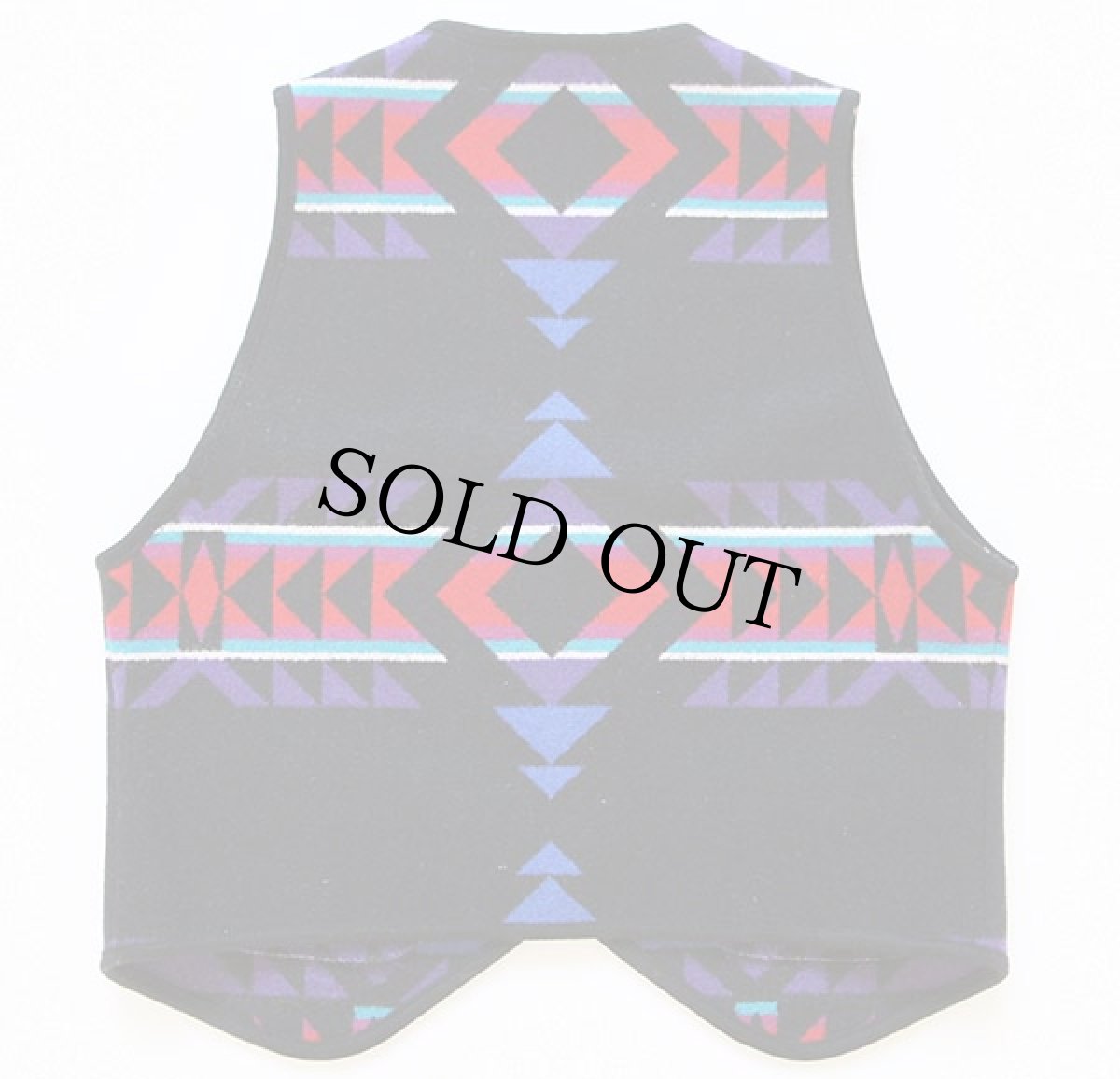 画像2: 90s USA製 KNOCKABOUTS By PENDLETONペンドルトン ネイティブ柄 ウール ラグベスト M (2)