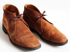 画像1: JONES BOOTMAKER スエードレザー チャッカブーツ 茶 8F (1)