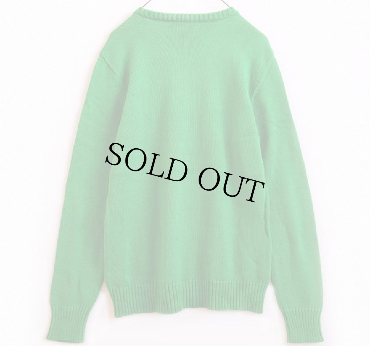 画像2: LAUREN ラルフローレン 星条旗 コットンニット セーター 緑 L (2)