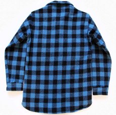 画像2: 80s L.L.Bean OLDFRIENDS バッファローチェック ウールシャツ 青×黒 (2)