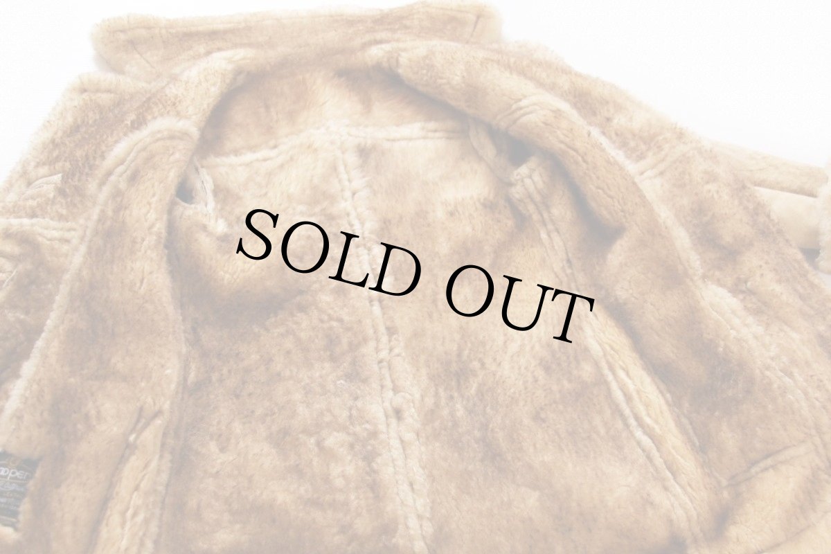 画像4: 70s USA製 COOPERクーパー リアル ムートンコート ベージュ 10 (4)