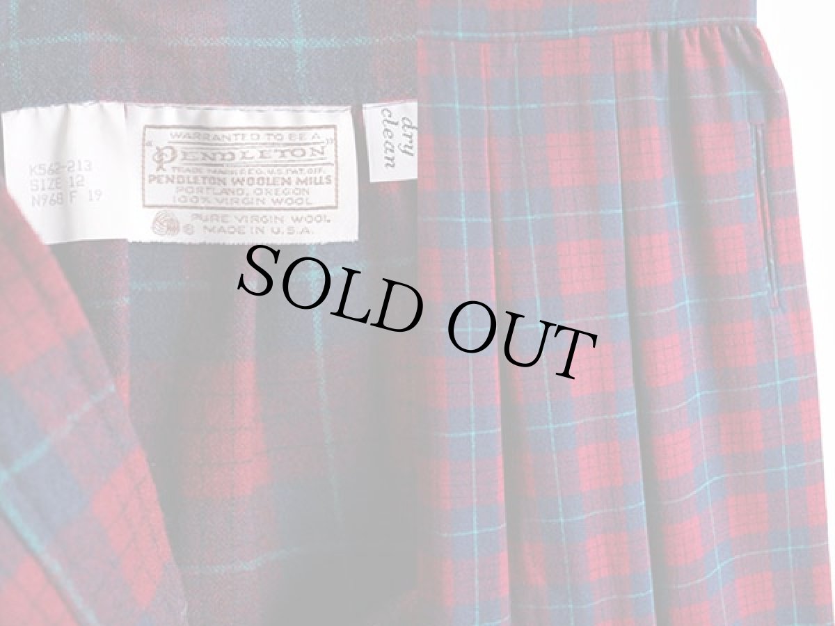 画像3: 70s USA製 PENDLETONペンドルトン チェック ウールスカート 12 (3)