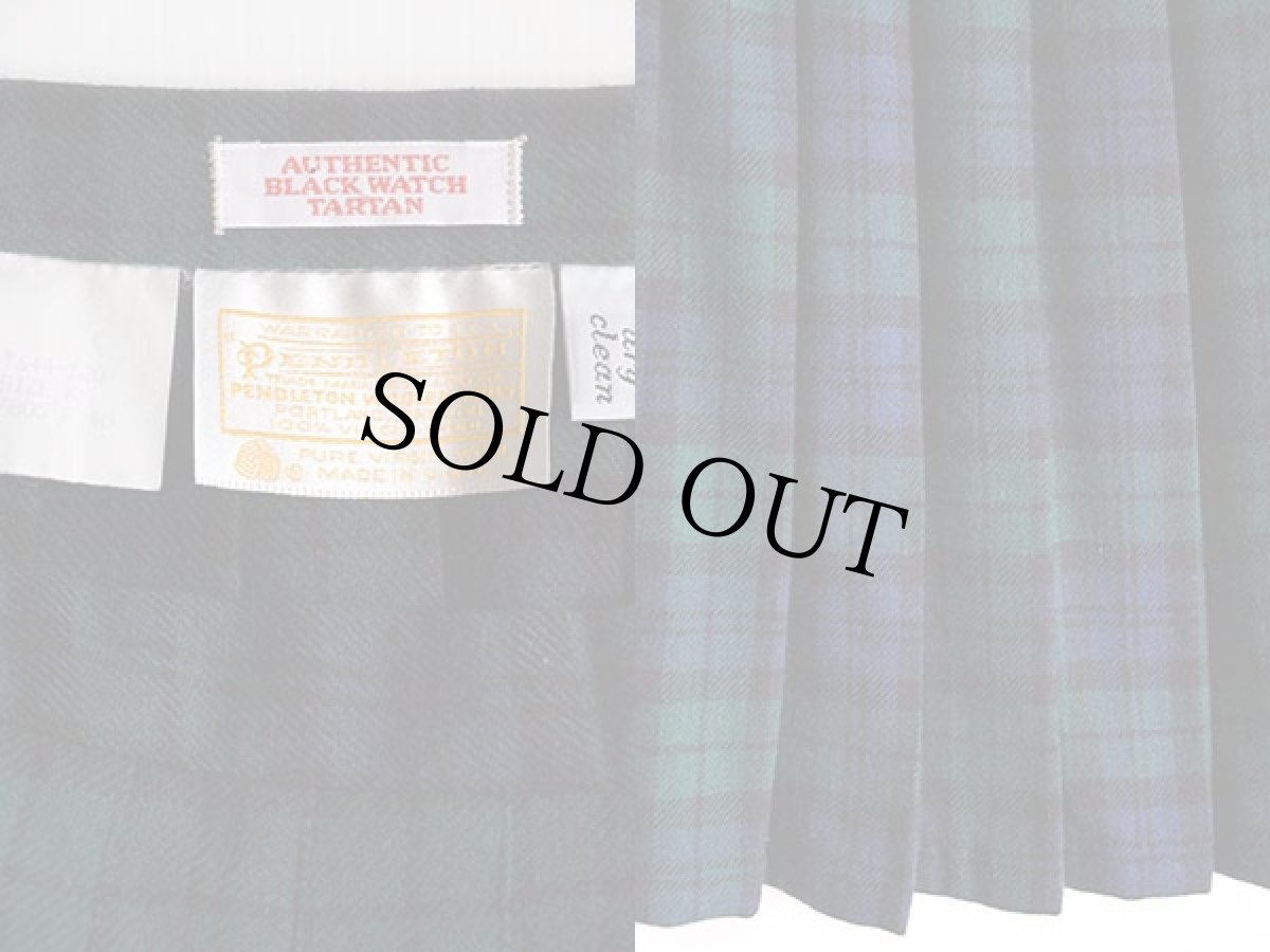 画像3: 70s USA製 PENDLETONペンドルトン タータンチェック ウール プリーツスカート 6 (3)