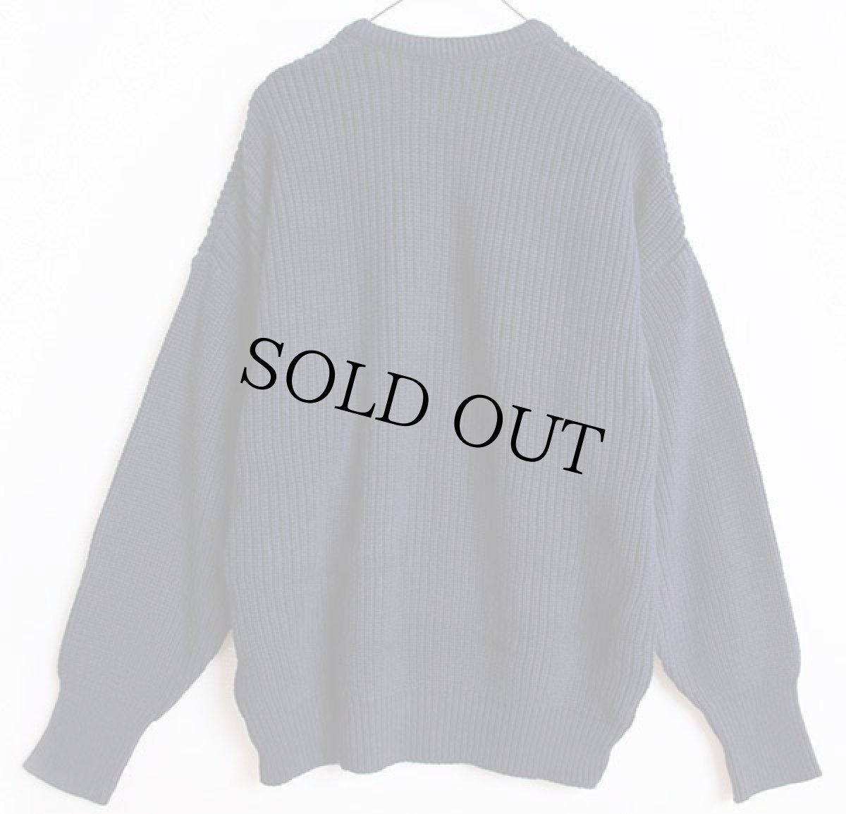 画像2: 80s USA製 EddieBauerエディーバウアー 無地 ローゲージ コットンニット セーター 紺 M (2)