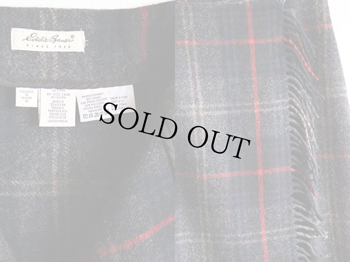 画像3: EddieBauerエディーバウアー タータンチェック マキシ丈 ウールブランケット 巻きスカート 10 (3)