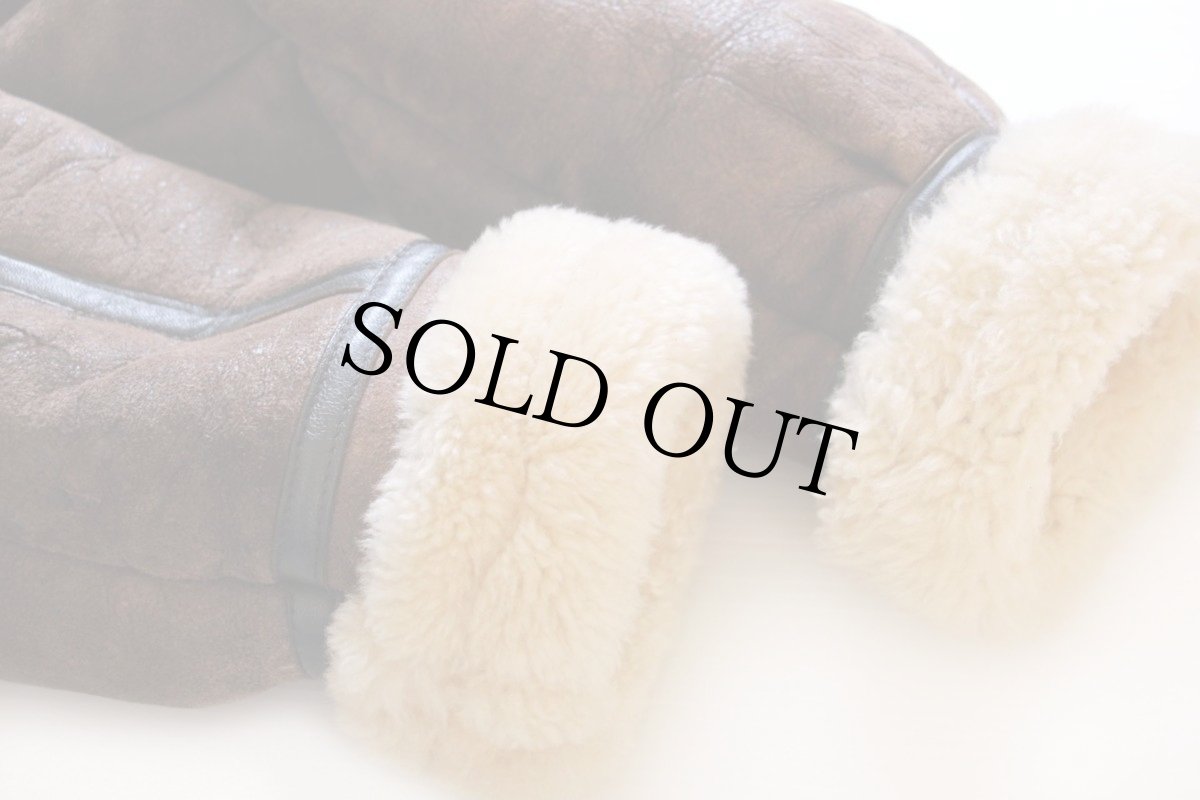 画像8: 80s USA製 BLUE DUCK B-3 ムートン フライトジャケット 焦げ茶 40 (8)