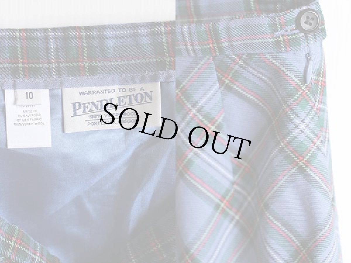 画像2: PENDLETONペンドルトン タータンチェック マキシ丈 ウールスカート 10★E (2)