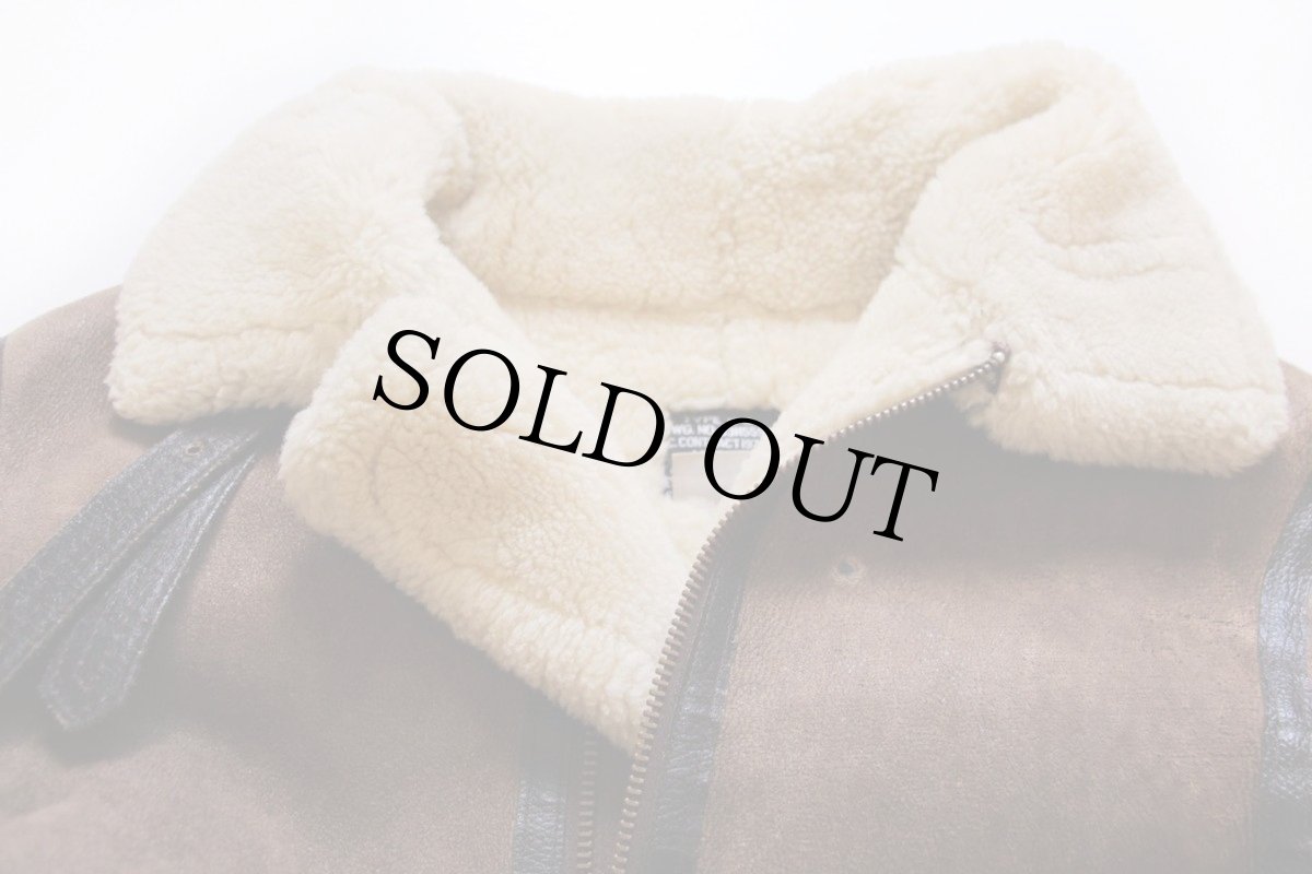 画像3: 80s USA製 AVIREXアヴィレックス B-3 ムートン フライトジャケット 焦げ茶 40 (3)