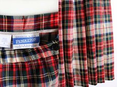 画像3: USA製 PENDLETONペンドルトン タータンチェック ウール プリーツスカート 8 (3)