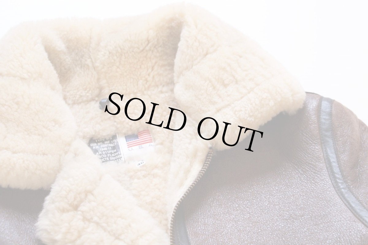 画像3: 80s USA製 BLUE DUCK B-3 ムートン フライトジャケット 焦げ茶 40 (3)