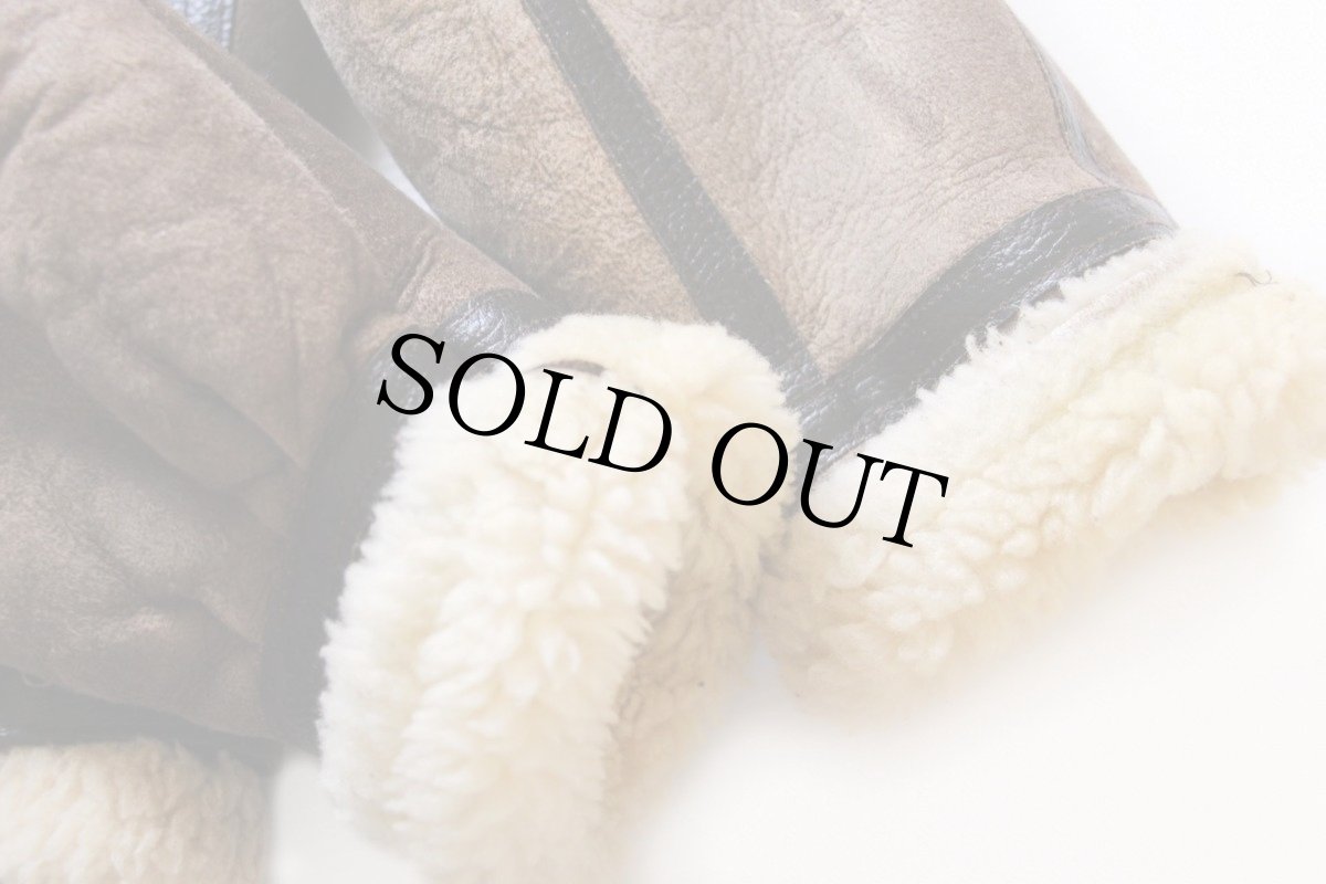 画像8: 80s USA製 AVIREXアヴィレックス B-3 ムートン フライトジャケット 焦げ茶 40 (8)