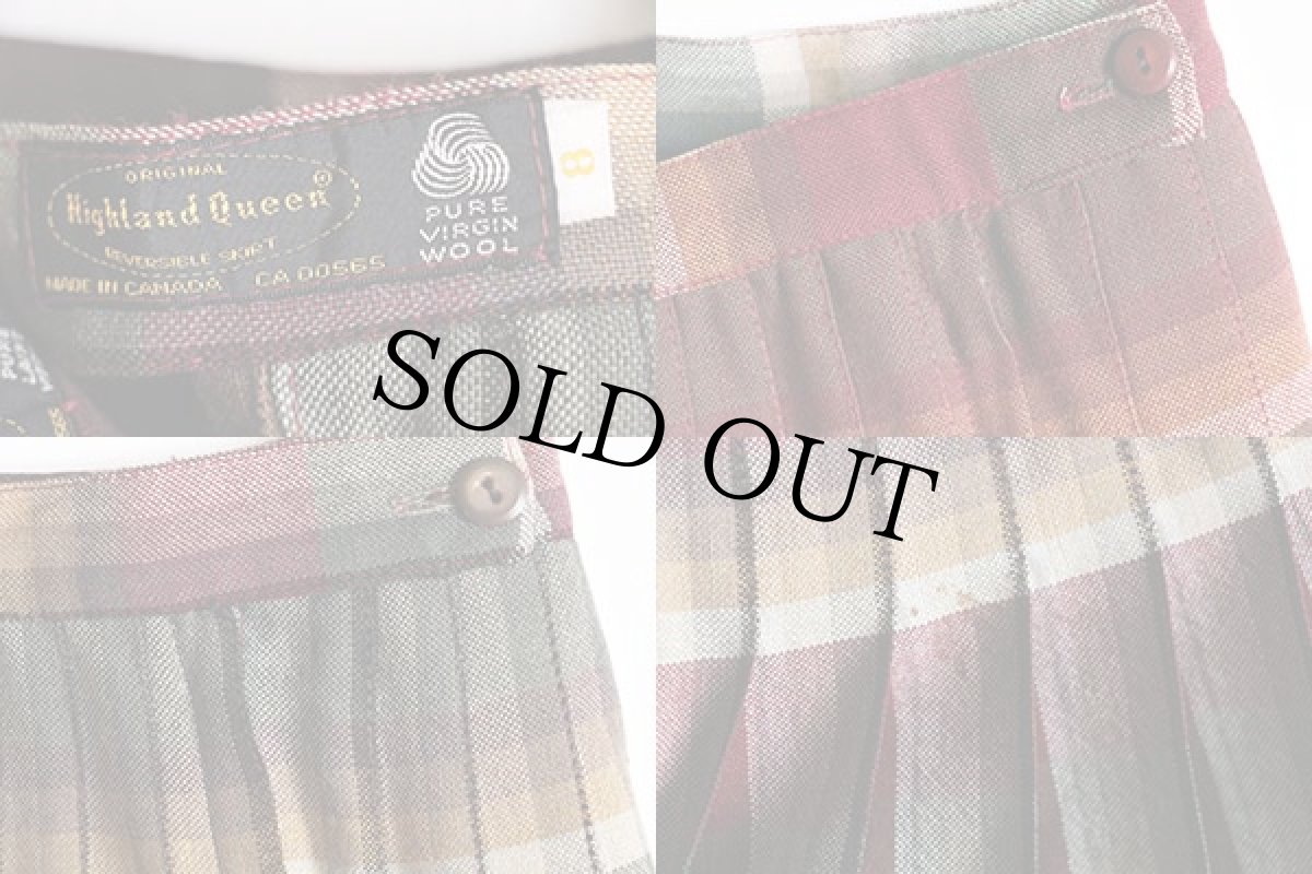 画像3: 60s カナダ製 Highland Queen リバーシブル ウール プリーツスカート 8 (3)