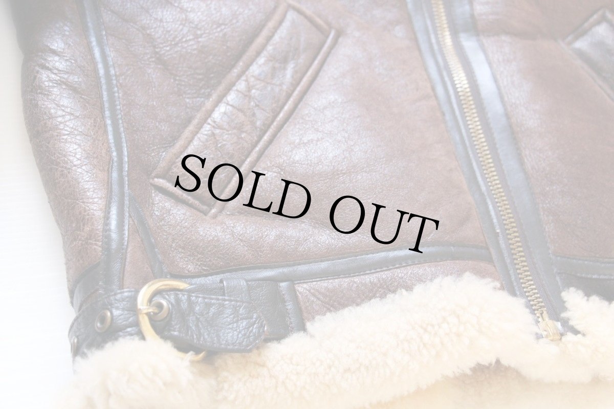 画像7: 80s USA製 BLUE DUCK B-3 ムートン フライトジャケット 焦げ茶 40 (7)