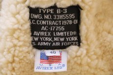 画像5: 80s USA製 AVIREXアヴィレックス B-3 ムートン フライトジャケット 焦げ茶 40 (5)
